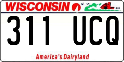 WI license plate 311UCQ