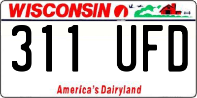 WI license plate 311UFD