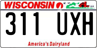 WI license plate 311UXH