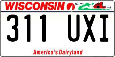 WI license plate 311UXI
