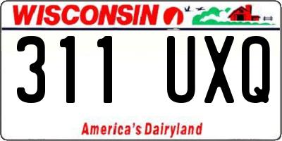 WI license plate 311UXQ