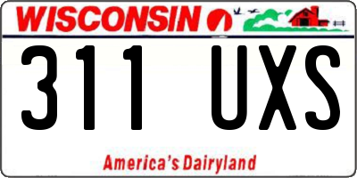 WI license plate 311UXS
