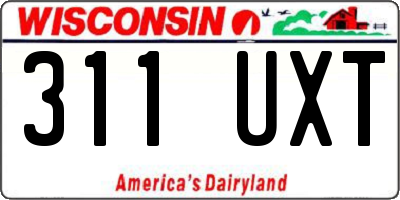 WI license plate 311UXT