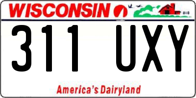 WI license plate 311UXY