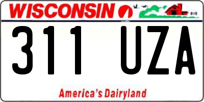 WI license plate 311UZA