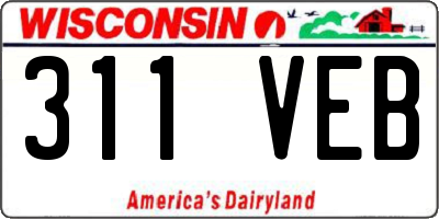 WI license plate 311VEB
