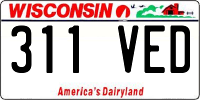 WI license plate 311VED