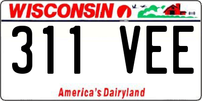 WI license plate 311VEE