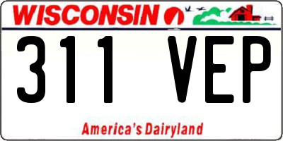 WI license plate 311VEP
