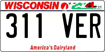 WI license plate 311VER