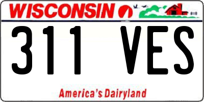 WI license plate 311VES