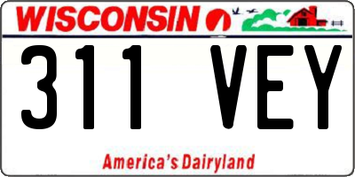 WI license plate 311VEY