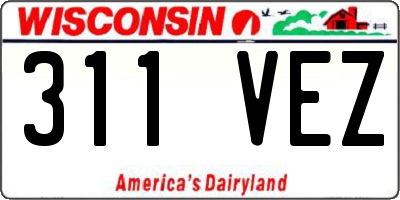 WI license plate 311VEZ