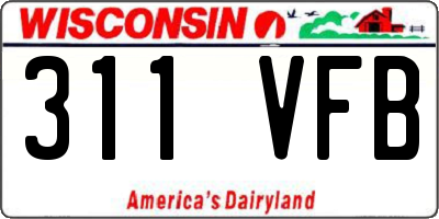 WI license plate 311VFB
