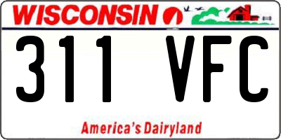 WI license plate 311VFC