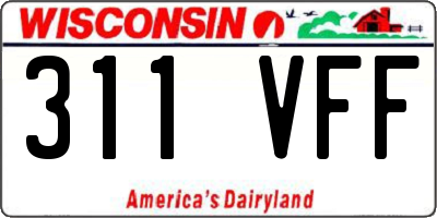 WI license plate 311VFF