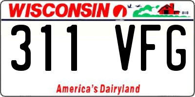 WI license plate 311VFG