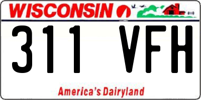 WI license plate 311VFH