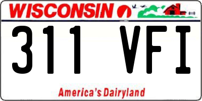 WI license plate 311VFI