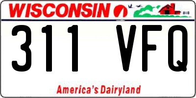 WI license plate 311VFQ