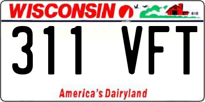 WI license plate 311VFT