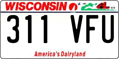 WI license plate 311VFU