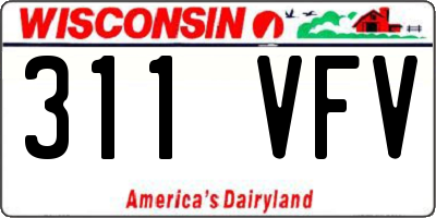 WI license plate 311VFV