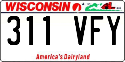 WI license plate 311VFY