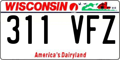 WI license plate 311VFZ