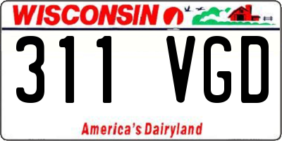 WI license plate 311VGD