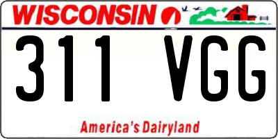 WI license plate 311VGG