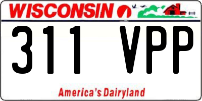 WI license plate 311VPP