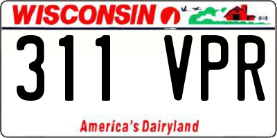 WI license plate 311VPR