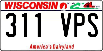 WI license plate 311VPS