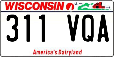 WI license plate 311VQA