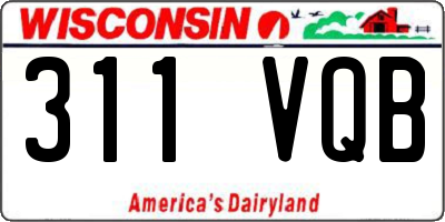 WI license plate 311VQB