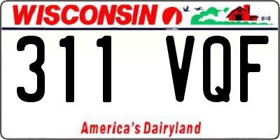 WI license plate 311VQF