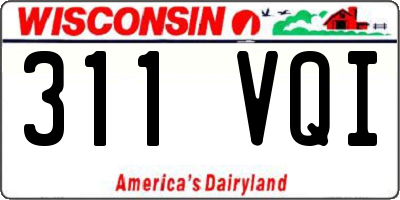 WI license plate 311VQI