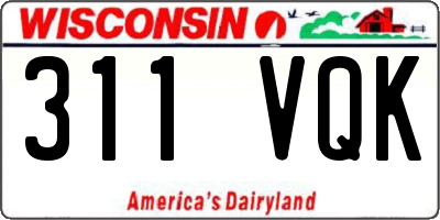 WI license plate 311VQK
