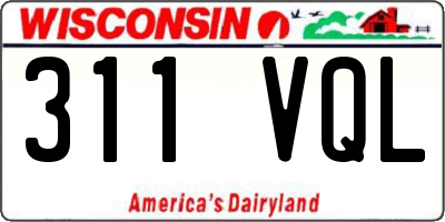 WI license plate 311VQL