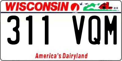 WI license plate 311VQM