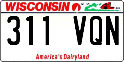WI license plate 311VQN