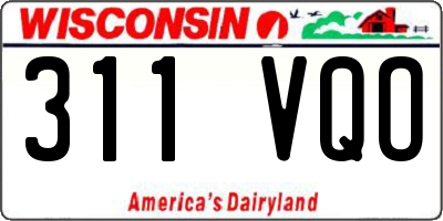 WI license plate 311VQO