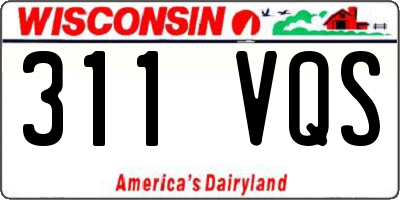 WI license plate 311VQS
