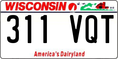 WI license plate 311VQT