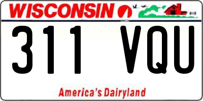 WI license plate 311VQU