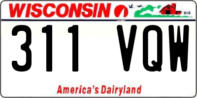 WI license plate 311VQW