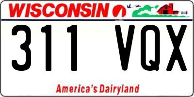 WI license plate 311VQX