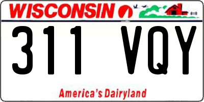 WI license plate 311VQY