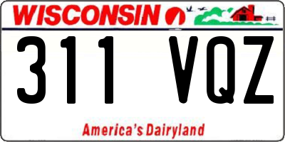 WI license plate 311VQZ